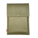 15 inch Leather Laptop Sleeve Dark Olive