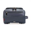 Leather Wash Bag Large Navy Blue Front View 1