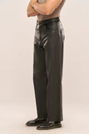 Black Genuine Leather Pants for Men | Regular Fit