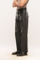 Black Premium Leather Pants for Men | Regular Fit