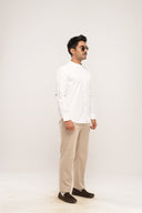 Cotton Poplin Mandarin Shirt | Relaxed Fit