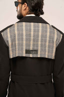 Nova | Charcoal Black Trench Coat | Regular Fit