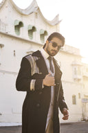 Nova | Charcoal Black Trench Coat | Regular Fit
