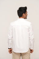 Cotton Poplin Mandarin Shirt | Relaxed Fit