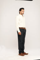 Cotton Poplin Mandarin Shirt | Relaxed Fit