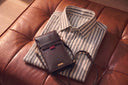 Roman Striped Khadi Shirt + Leather Phone Pouch