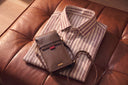 Roman Striped Khadi Shirt + Leather Phone Pouch