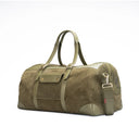 Dark Olive Leather Duffle Bag With Premium Handcrafted Finish. 
