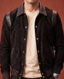 Midnight - Suede Panel Bomber