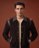 Midnight - Suede Panel Bomber