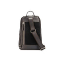 Espresso Leather Sling Backpack With Adjustable Shoulder Strap. 