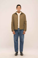 Flap Cotton Shacket Men Dark Olive Front View