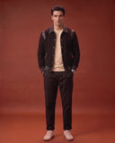 Midnight - Suede Panel Bomber