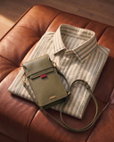 Roman Striped Khadi Shirt + Leather Phone Pouch