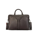 Hercules Premium Leather Briefcase In Coffee Color Front View. 