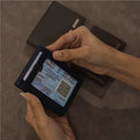 Leather Compact Money Clip Wallet Card Holder