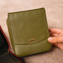 Leather Dopp kit S Dark Olive Texture