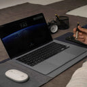 Leather Laptop Sleeve Gray Office Lifestyle