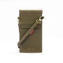 Leather Mobile Phone Pouch Dark Olive