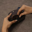 Leather Sunglass Case In Use Espresso