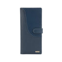 Leather Travel Wallet Deep Blue Front View