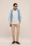 Linen Shirt Men Light Blue Lifestyle Shot