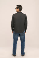 Loop Shirt Men Charcoal Black Back View 