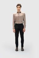 Lyocell Shirt Men Light Brown Front View 