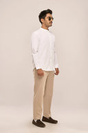 Mandarin Shirt Men White Side View 