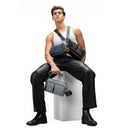 Model Carrying The Rover Premium Leather Crossbody Bag For Everyday Use.