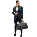 Monarch Leather Duffle Bag Styled For Business And Weekend Travel.