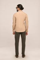 Monochrome Shirt Men Sand Back View
