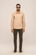 Monochrome Shirt Men Sand Front View