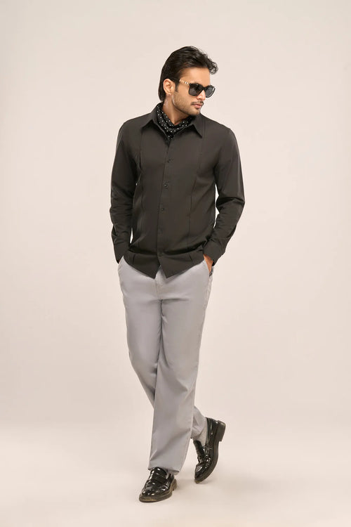 Pleat | Slim Fit Cotton Poplin Shirt