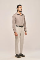 Pleat Shirt Men Gray Full-Length View