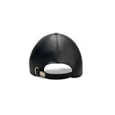 Premium black leather cap for men back view by TZAR