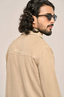 Stellar Beige Jacket Men Side Profile