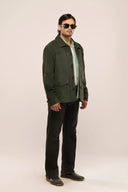 Stellar Dark Green Jacket Men Three Quarter View