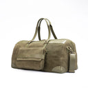 Trailblazer Premium Leather Duffle Bag In Dark Olive Front View. 