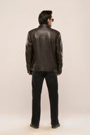 Yuri Espresso Leather Jacket Back View Men