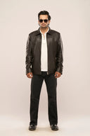 Yuri Espresso Leather Jacket Front View Men