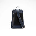 Zenith Premium Leather Sling Backpack Side Profile View. 