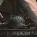 Genuine Leather Black Cap