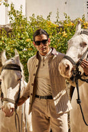 Crest | Beige Quilted Jacket | | Regular Fit